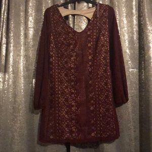 Burgundy lace dress